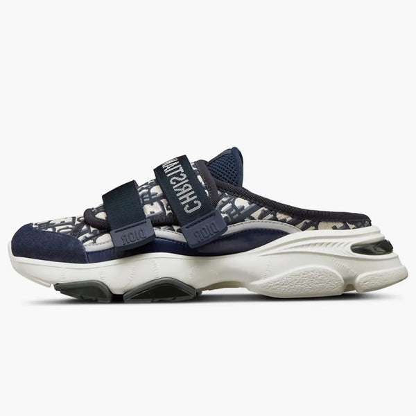 Dior D-wonder Slide Deep Blue White Dior Oblique Technical Fabric (women's)