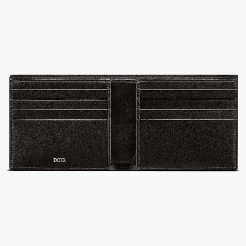 Dior Essentials Wallet Black Grained Calfskin With Cd Icon Signature