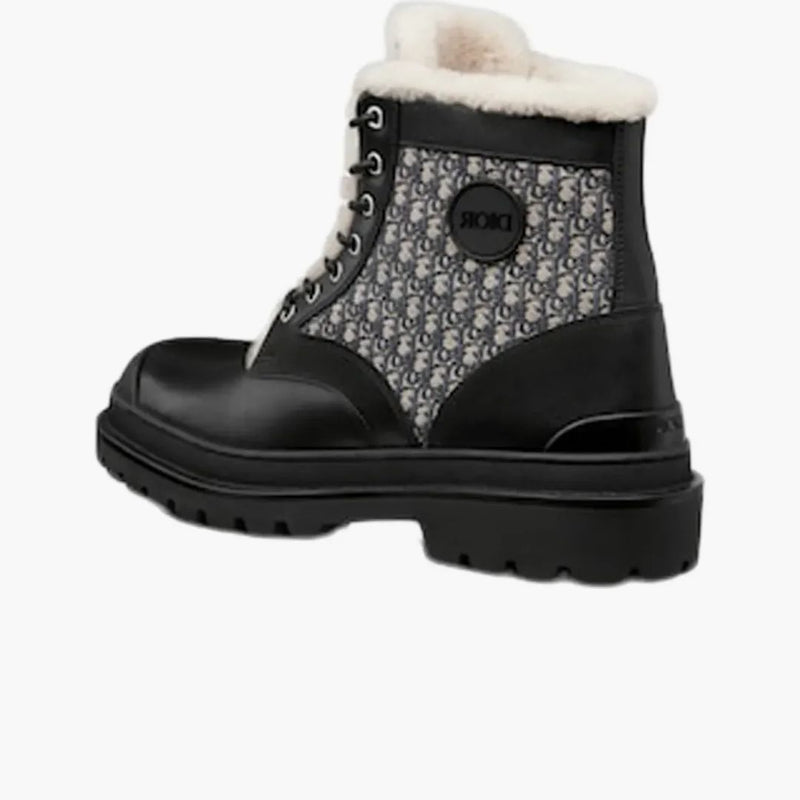 Dior Explorer Ankle Boot Black Beige Black Dior Oblique Jacquard
