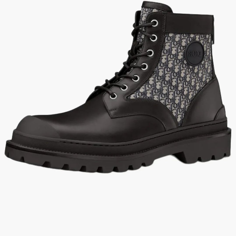 Dior Explorer Ankle Boot Black Beige Dior Oblique Jacquard