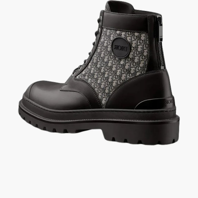 Dior Explorer Ankle Boot Black Beige Dior Oblique Jacquard