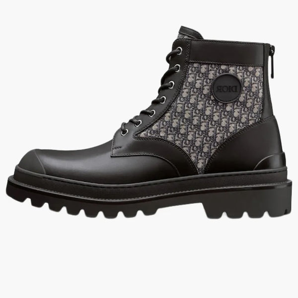 Dior Explorer Ankle Boot Black Beige Dior Oblique Jacquard