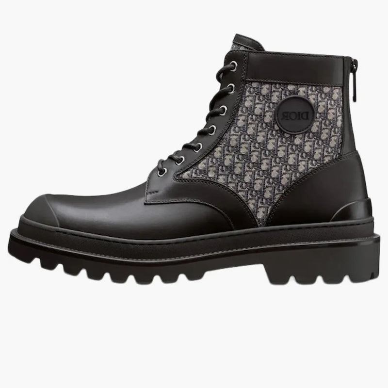 Dior Explorer Ankle Boot Black Beige Dior Oblique Jacquard