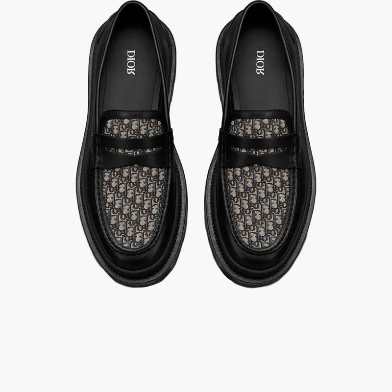 Dior Explorer Loafer Black Beige Black Dior Oblique Jacquard