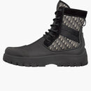 Dior Garden Lace Up Ankle Boots Black Rubber
