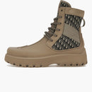 Dior Garden Lace Up Ankle Boots Brown Rubber