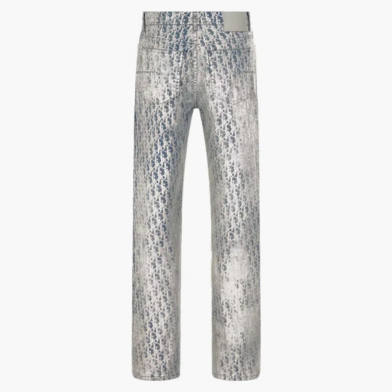 Dior Heritage Oblique Jeans Gray/Gold