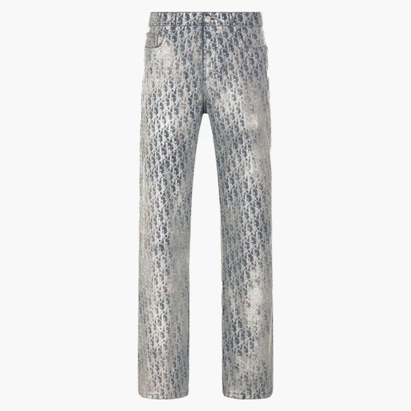 Dior Heritage Oblique Jeans Gray/Gold