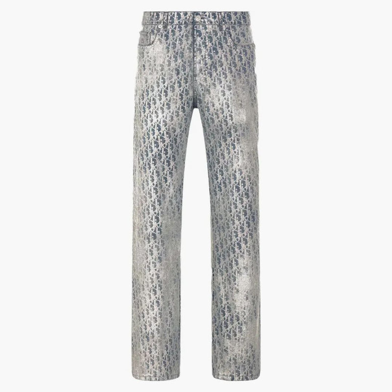 Dior Heritage Oblique Jeans Gray/Gold