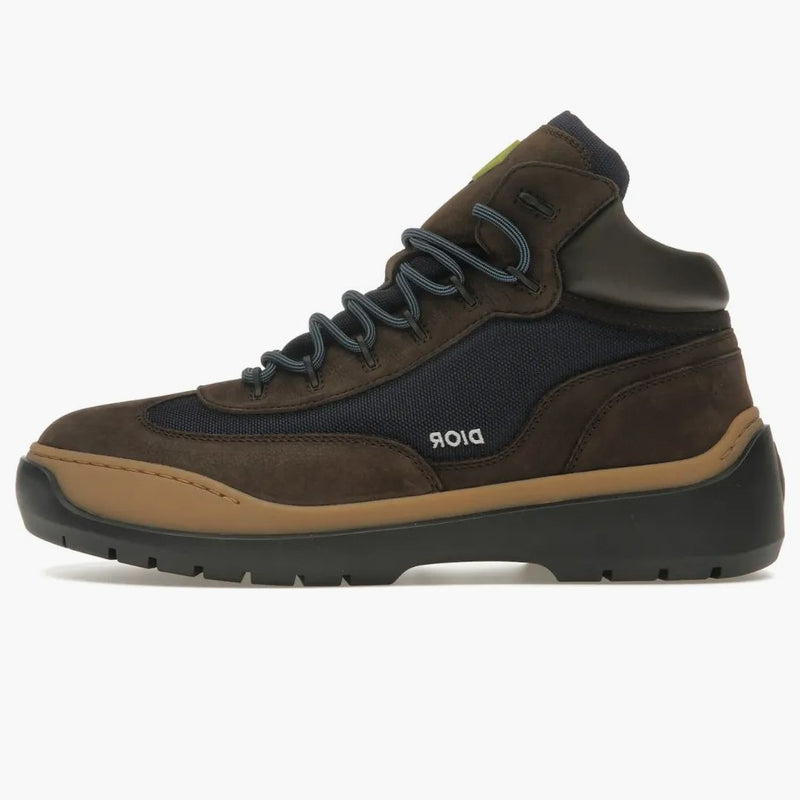 Dior Lace Up Ankle Boots Brown Blue