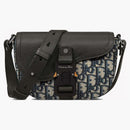 Dior Mini Saddle Messenger Bag with Flap Bege and Black Dior Oblique Jacquard with Black