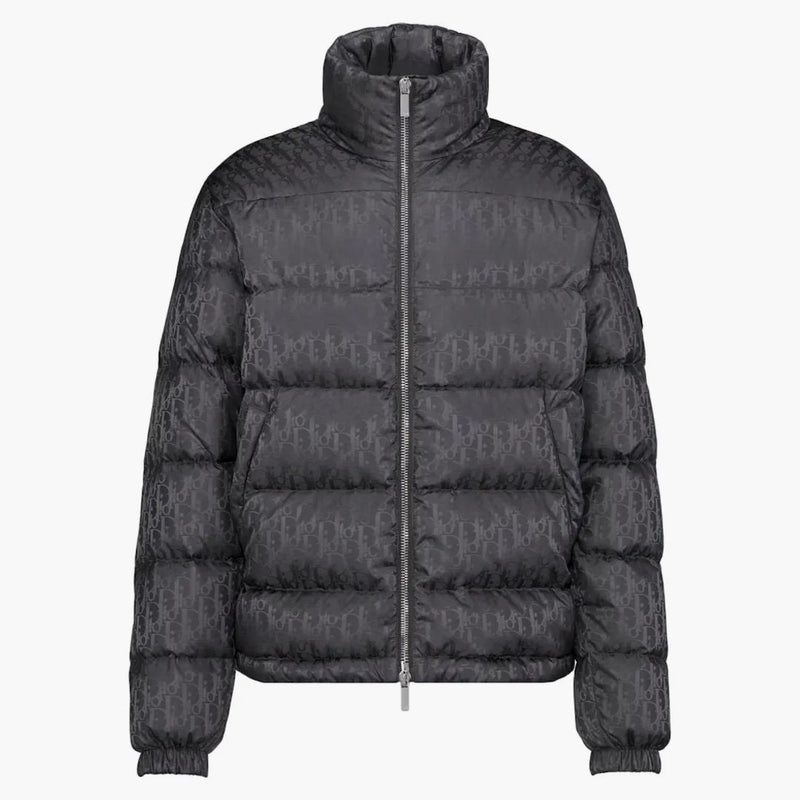 Dior Oblique Down Jacket Gray Technical Jacquard