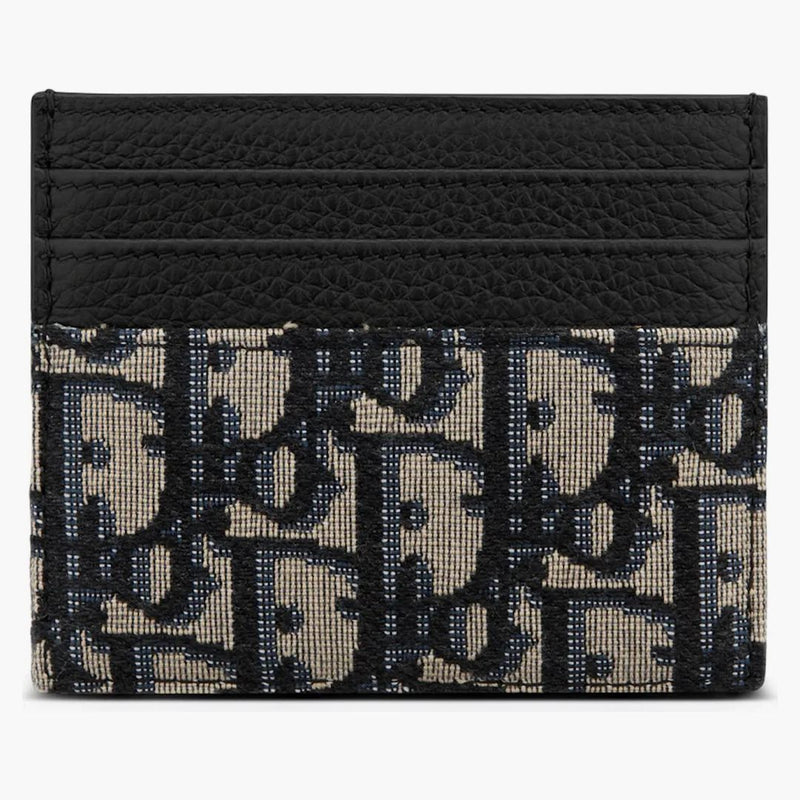 Dior Oblique Jacquard (6 Slot) Card Holder Beige Black