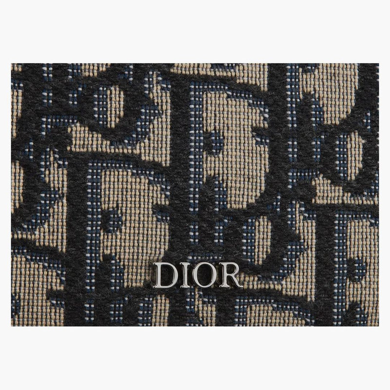 Dior Oblique Jacquard (6 Slot) Card Holder Beige Black