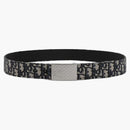 Dior Oblique Jacquard Grained Calfskin Belt Beige/Black