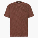Dior Oblique Relaxed Fit T-Shirt Brown Terry Cotton Jacquard