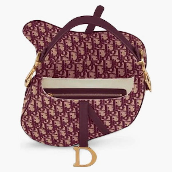 Dior Oblique Saddle Bag Burgundy