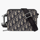 Dior Pouch with Shoulder Strap Oblique Jacquard Beige/Black