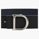 Dior reversible 'My CD' Grained Leather Belt Black/Navy