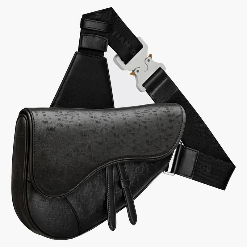 Dior Saddle Bag Smithique Jacquard Galaxy Black
