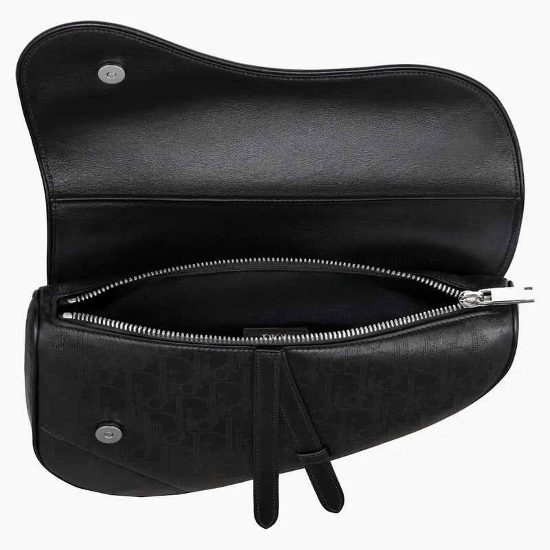 Dior Saddle Bag Smithique Jacquard Galaxy Black