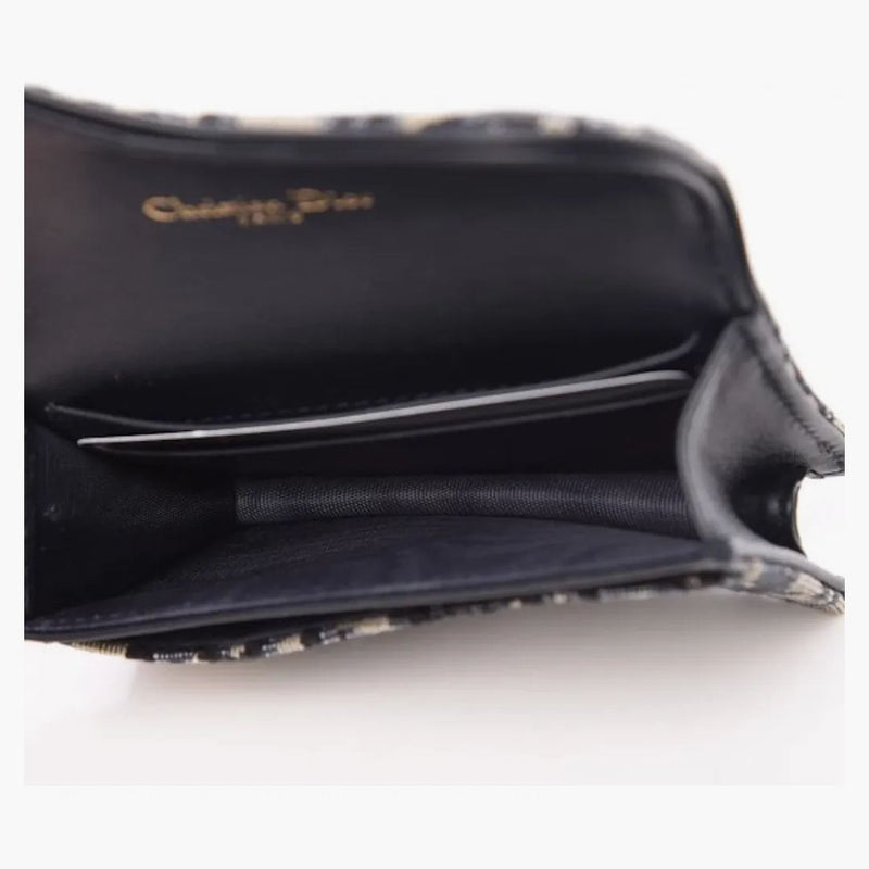 Dior Saddle Card Holder Oblique Blue