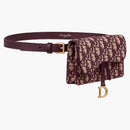 Dior Saddle Clutch Belt Oblique Burgundy