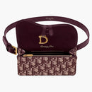 Dior Saddle Clutch Belt Oblique Burgundy