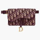 Dior Saddle Clutch Belt Oblique Burgundy