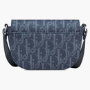 Dior Saddle Pouch with Strap Denim Blue