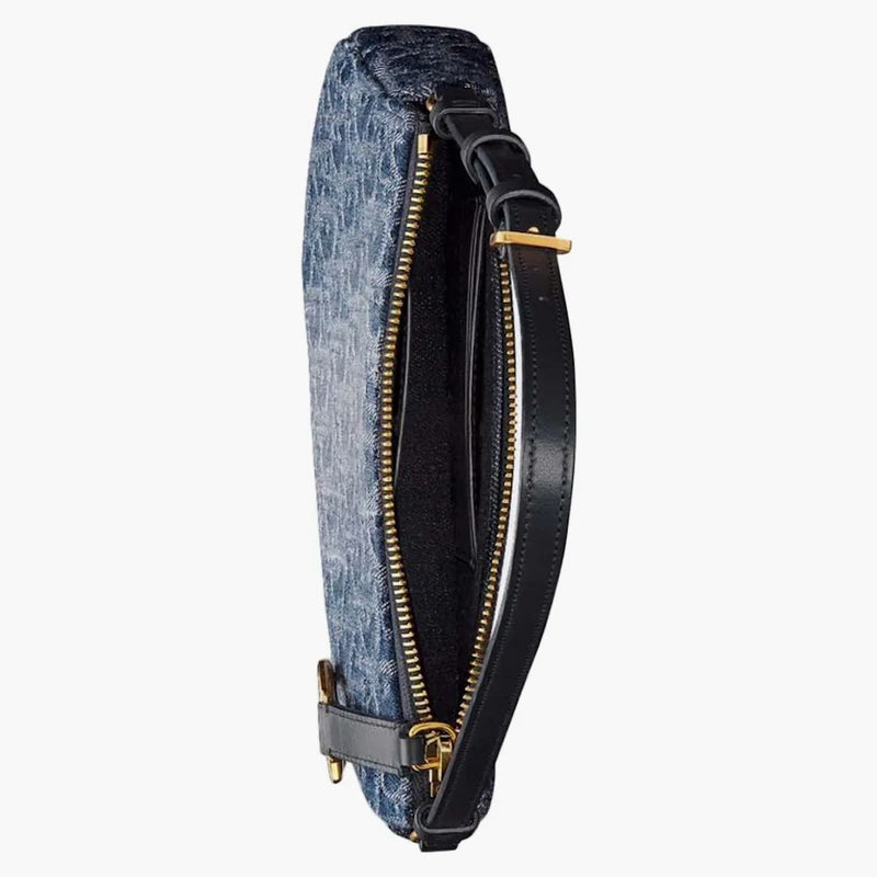 Dior Saddle Rodeo Pouch Blue Denim Dior Oblique Jacquard