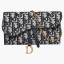 Dior Saddle Wallet Oblique (6 Card Slot) Blue