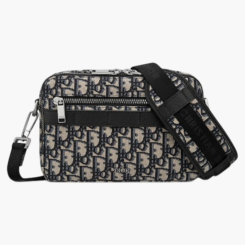 Dior Safari Messenger Bag Dior Oblique Jacquard Beige/black