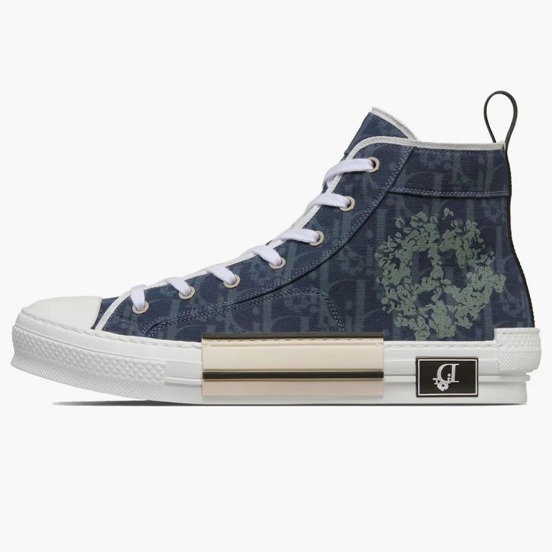 Dior Sneaker B23 High-top Sneaker Blue Oblique And Peace Sign Dior Tears Denim