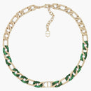 Dior Tears Chain Link Necklace Gold/Green