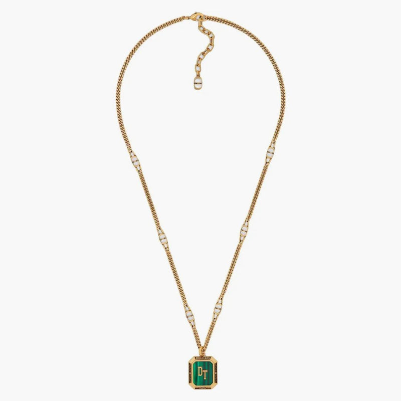 Dior Tears Pendant Necklace Gold/malachite