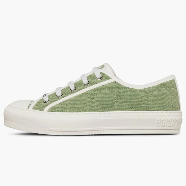 Dior Walk'n'dior Low Top Green Faded Cannage Embroidered Denim (women's)