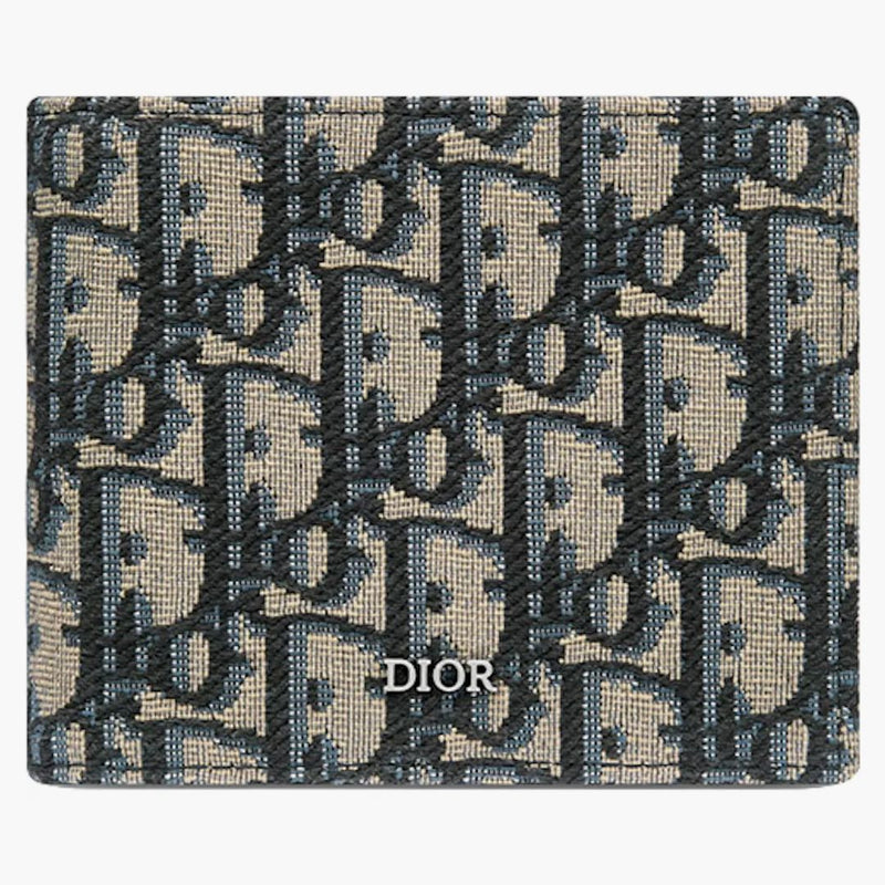 Dior Wallet Beige And Black Dior Oblique Jacquard