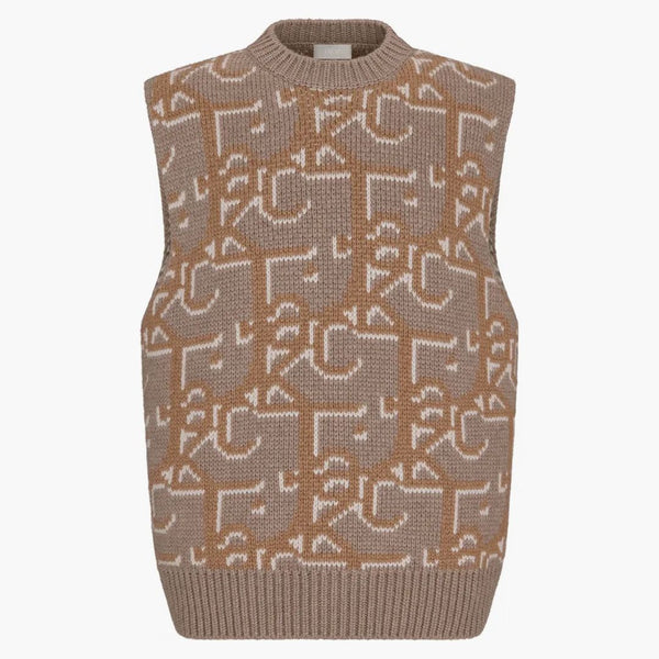 Dior X Cactus Jack Oversized Sleeveless Sweater Beige/brown