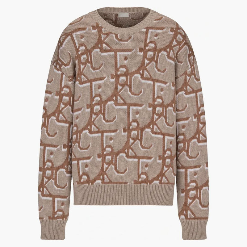 Dior X Cactus Jack suéter de gran tamaño beige/marrón
