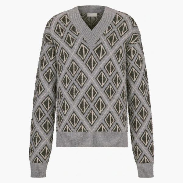 Dior X Cactus Jack Sweater With Cd Diamond Motif Gray