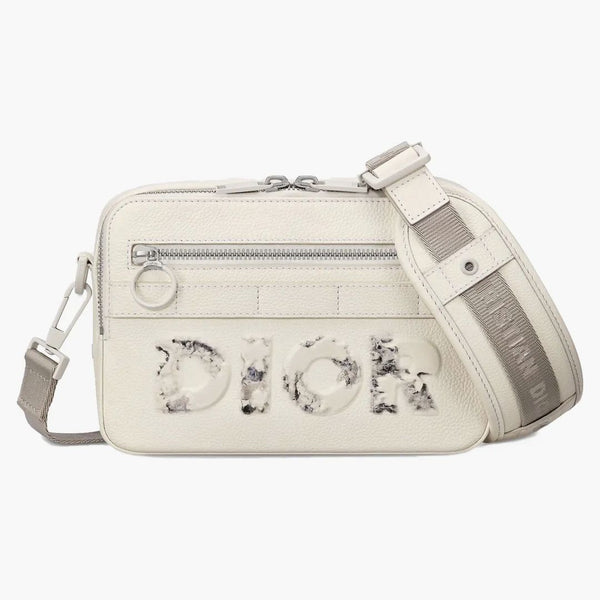 Dior X Daniel Arsham Safari Messenger Bag Calfskin White