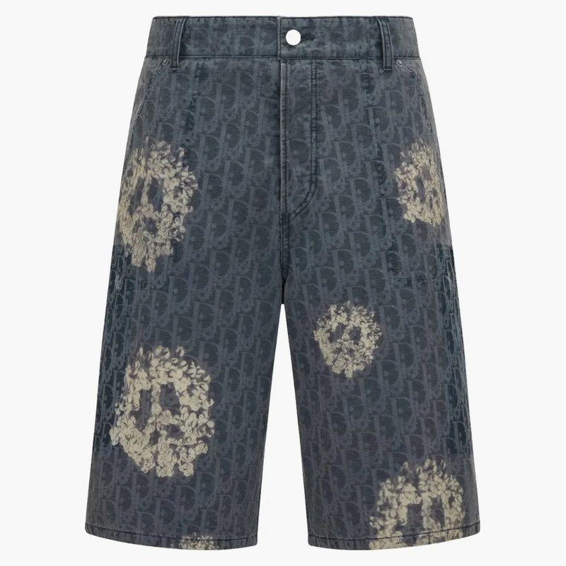 Dior x Denim slzy bavlněné džínoviny bermudy modré