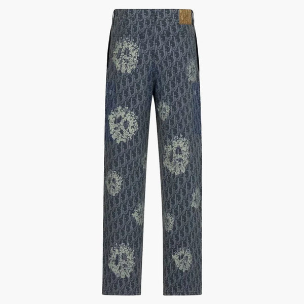 Dior x denim tårar bomull denim snickare jeans blå