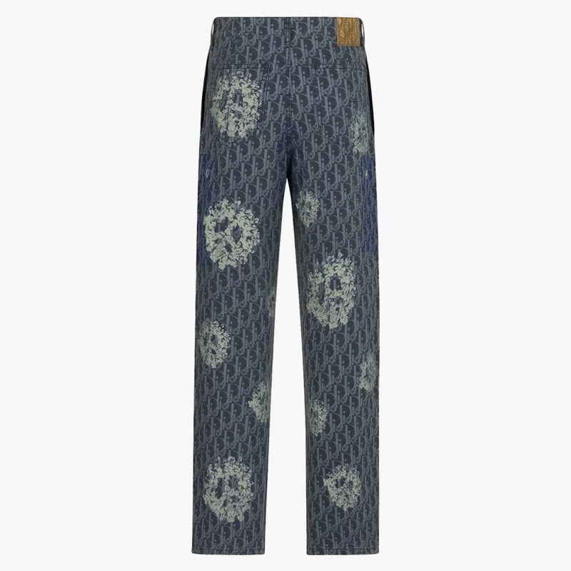 Dior x Denim slzy bavlněné džínoviny tesařské džíny modré