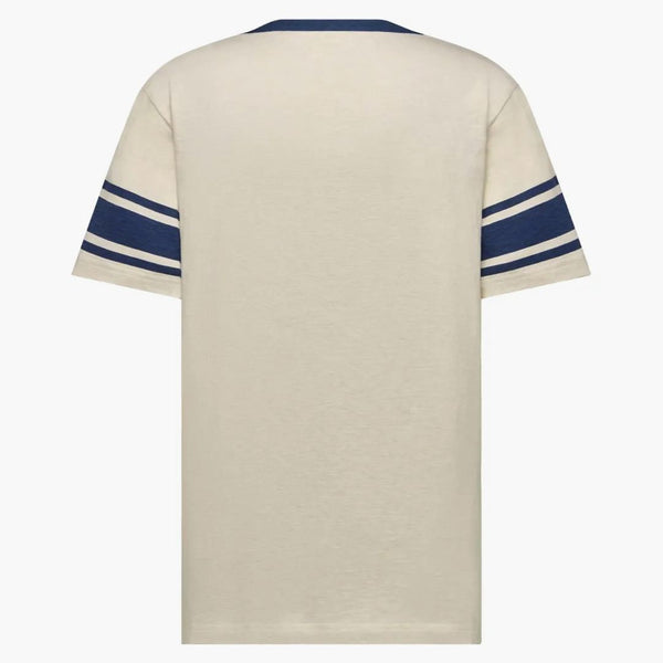 Dior x denim tårar avslappnad passform t-shirt vit