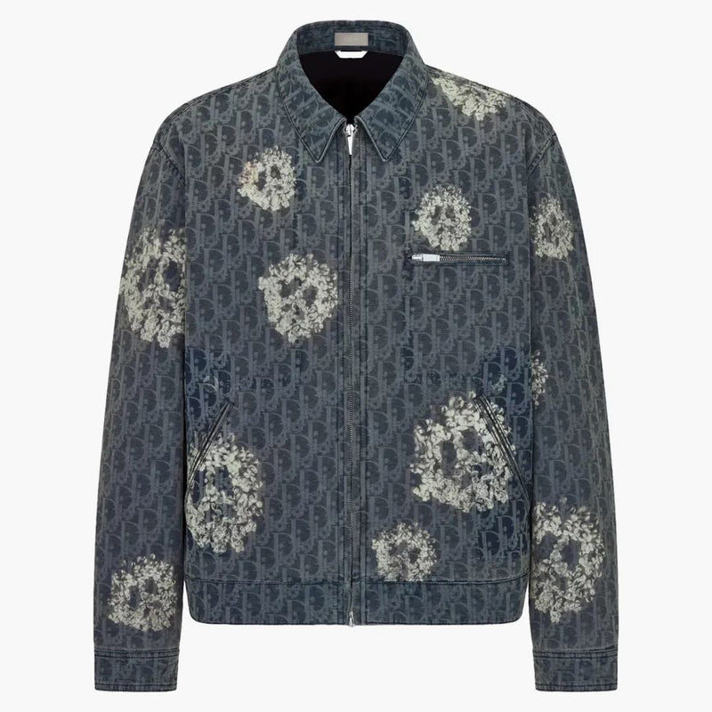 Giacca di jeans di cotone con zipped di denim di Dior x in denim