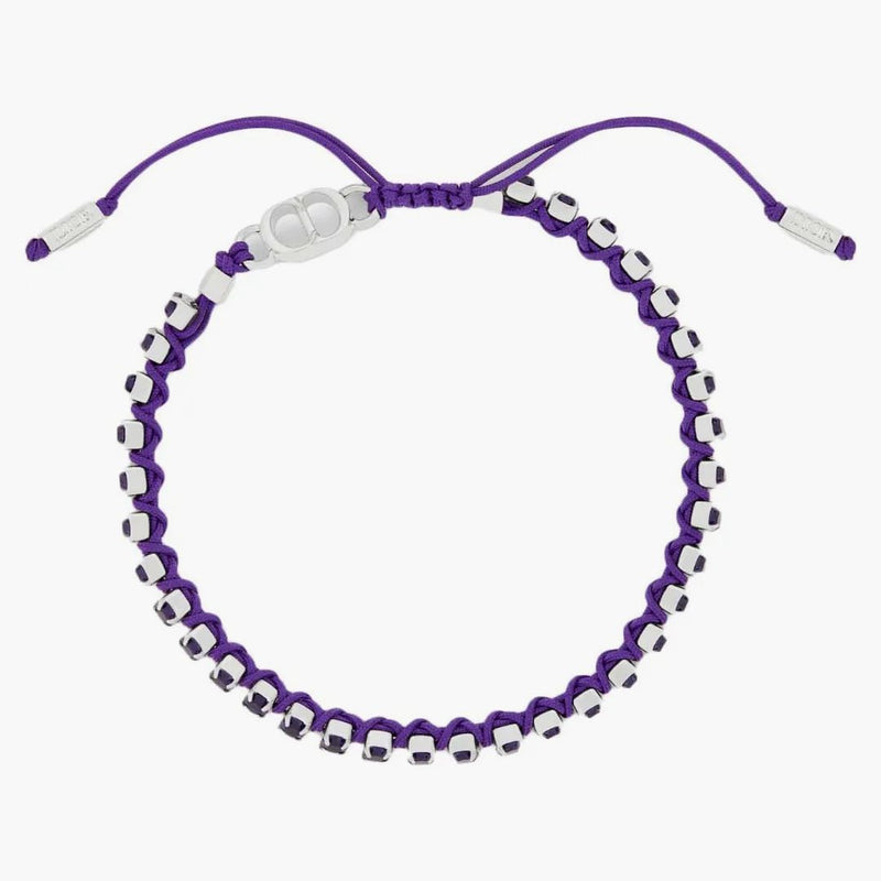 Dior x ERL náramek Purple Technical Rope a Purple Crystals