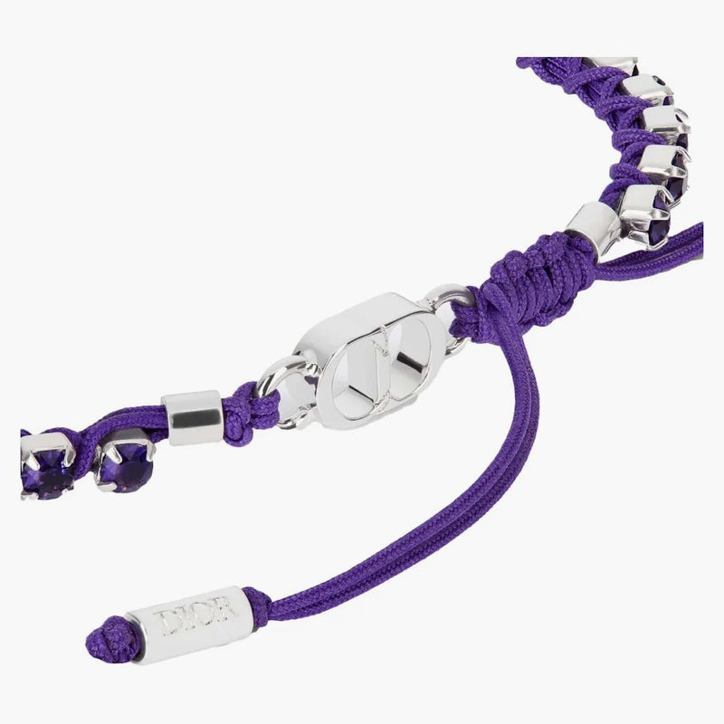 Dior x ERL náramek Purple Technical Rope a Purple Crystals
