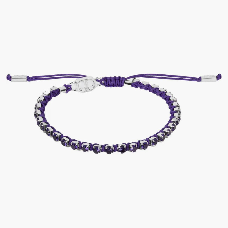 Dior x ERL náramek Purple Technical Rope a Purple Crystals